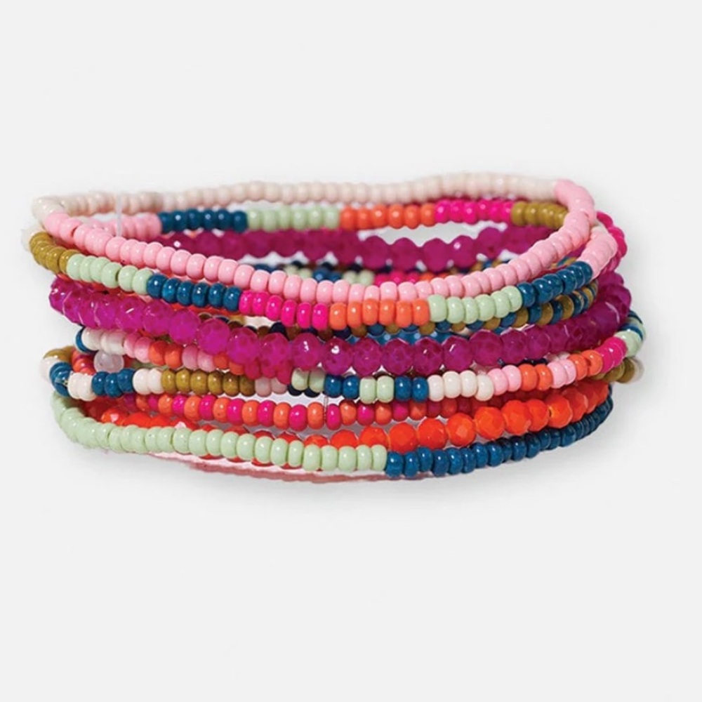 NEW Ink + Alloy rainbow stretch boho bracelet set - Picture 2 of 6
